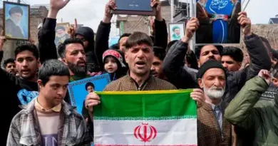 Peaceful protests held in Kashmir after Eid prayers condemning attacks on Iran